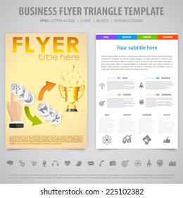 Business Flyer, Brochure Design with Icons, Number Options, Timeline Infographics. Vector Template.