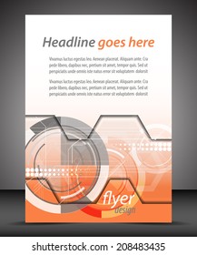 Business flyer, brochure vector template/design with technological pattern/vector illustration