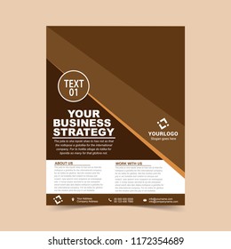 Business flyer Brown template. Vector illustration.