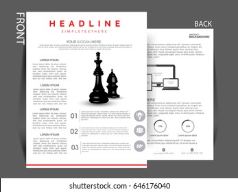 Business flyer with chess concept vector design ,mind infographic design .