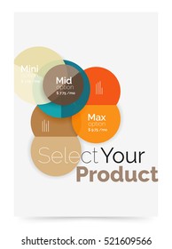 Business flyer circle abstract background with options, select your product concept