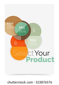 Fondo abstracto del círculo del volante de negocios con opciones, seleccione el concepto del producto