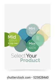 Business flyer circle abstract background with options, select your product concept