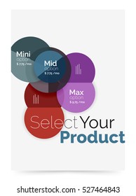 Fondo abstracto del círculo del volante de negocios con opciones, seleccione el concepto del producto