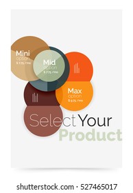 Fondo abstracto del círculo del volante de negocios con opciones, seleccione el concepto del producto