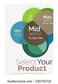 Business flyer circle abstract background with options, select your product concept