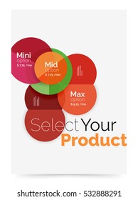 Business flyer circle abstract background with options, select your product concept