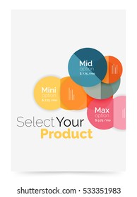 Business flyer circle abstract background with options, select your product concept