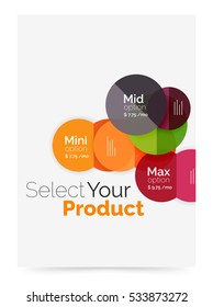 Business flyer circle abstract background with options, select your product concept