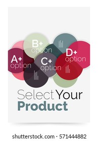 Plano de fundo abstrato círculo do folheto de negócios com opções, selecione o conceito do seu produto