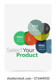 Fondo abstracto del círculo del volante de negocios con opciones, seleccione el concepto del producto