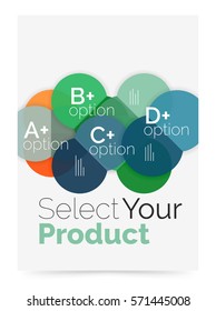 Fondo abstracto del círculo del volante de negocios con opciones, seleccione el concepto del producto