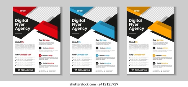 Business flyer collection, corporate poster, flyer bundle, flyer brochure design, annual report, proposal, leaflet, company profile, digital marketing poster and a4 layout with mockup