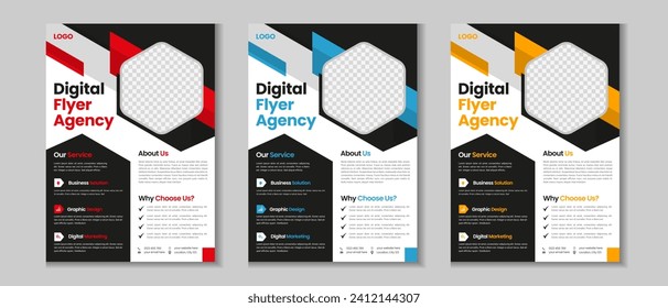 Business flyer collection, corporate poster, flyer bundle, flyer brochure design, annual report, proposal, leaflet, company profile, digital marketing poster and a4 layout with mockup