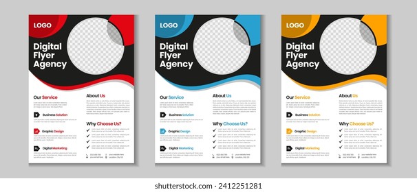 Business flyer collection, corporate poster, flyer bundle, flyer brochure design, annual report, proposal, leaflet, company profile, digital marketing poster and a4 layout with mockup