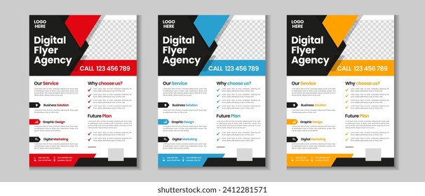 Business flyer collection, corporate poster, flyer bundle, flyer brochure design, annual report, proposal, leaflet, company profile, digital marketing poster and a4 layout with mockup