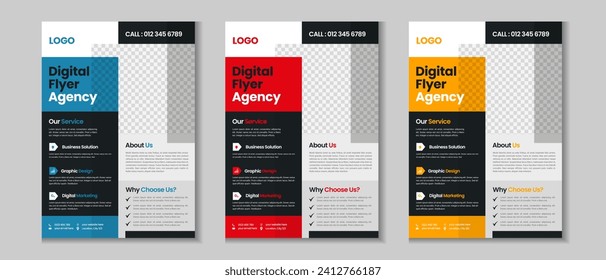 Business flyer collection, corporate poster, flyer bundle, flyer brochure design, annual report, proposal, leaflet, company profile, digital marketing poster and a4 layout with mockup