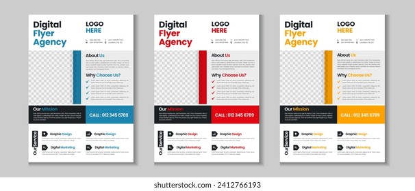 Business flyer collection, corporate poster, flyer bundle, flyer brochure design, annual report, proposal, leaflet, company profile, digital marketing poster and a4 layout with mockup