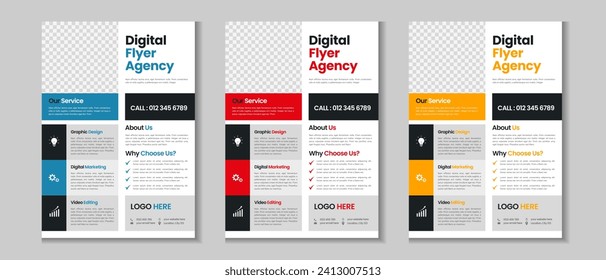 Business flyer collection, corporate poster, flyer bundle, flyer brochure design, annual report, proposal, leaflet, company profile, digital marketing poster and a4 layout with mockup