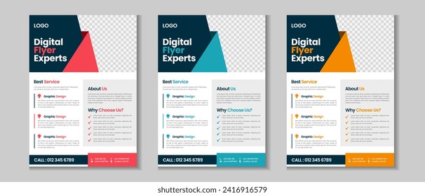 Business flyer collection, corporate poster, flyer bundle, flyer brochure design, annual report, proposal, leaflet, company profile, digital marketing poster and a4 layout with mockup