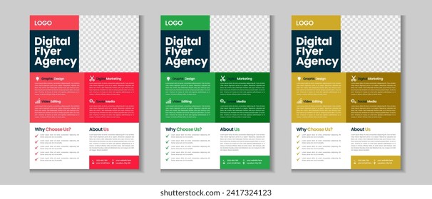 Business flyer collection, corporate poster, flyer bundle, flyer brochure design, annual report, proposal, leaflet, company profile, digital marketing poster and a4 layout with mockup