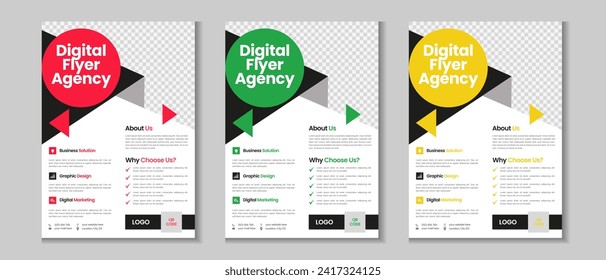 Business flyer collection, corporate poster, flyer bundle, flyer brochure design, annual report, proposal, leaflet, company profile, digital marketing poster and a4 layout with mockup