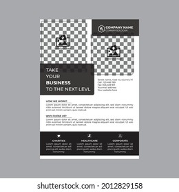 Business Flyer Corporate Flyer Vorlage geometrische Form Poster Design Broschüre quadratisch abstrakter Zeitschriftenhintergrund für Foto in A4-Größe