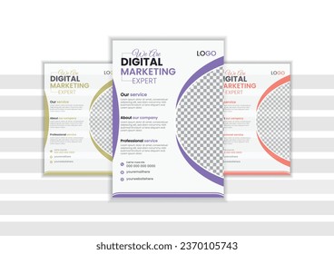 Business Flyer Corporate Flyer Template vector illustration template in A4 size modern Graphic design layout with round graphic elements 8.27x11.69, a4 size, business flyer, clean, company, corporate,