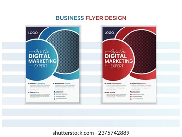 Business Flyer Corporate Flyer Template vector illustration template in A4 size modern Graphic design layout with round graphic elements 8.27x11.69, a4 size, business flyer, clean, company, corporate.