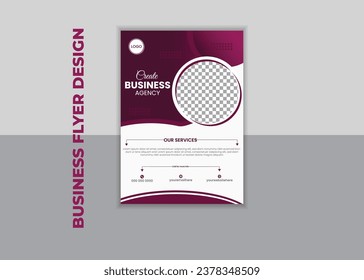 Business Flyer Corporate Flyer Template vector illustration template in A4 size modern Graphic design layout with round graphic elements 8.27x11.69, a4 size, business flyer, clean, company.