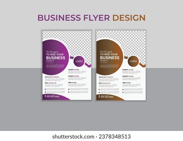 Business Flyer Corporate Flyer Template vector illustration template in A4 size modern Graphic design layout with round graphic elements 8.27x11.69, a4 size, business flyer, clean, company.