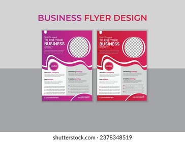 Business Flyer Corporate Flyer Template vector illustration template in A4 size modern Graphic design layout with round graphic elements 8.27x11.69, a4 size, business flyer, clean, company.