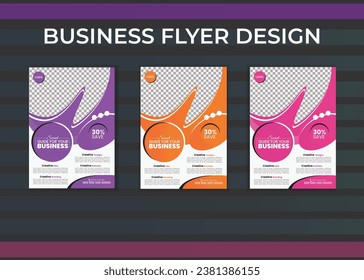 Business Flyer Corporate Flyer Template vector illustration template in A4 size modern orange Graphic design layout with round graphic elements  8.27x11.69, a4 size, business flyer, clean, company.