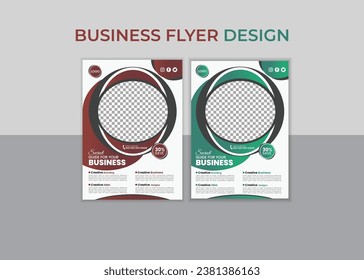 Business Flyer Corporate Flyer Template vector illustration template in A4 size modern orange Graphic design layout with round graphic elements  8.27x11.69, a4 size, business flyer, clean, company.