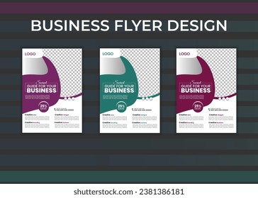 Business Flyer Corporate Flyer Template vector illustration template in A4 size modern orange Graphic design layout with round graphic elements  8.27x11.69, a4 size, business flyer, clean, company.