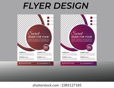 Business Flyer Corporate Flyer Template vector illustration template in A4 size modern orange Graphic design layout with round graphic elements 8.27x11.69, a4 size, business flyer, clean, company.