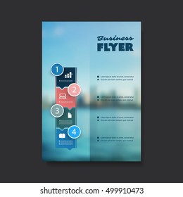 Business Flyer or Cover Design with Blurred Cityscape - Corporate Identity Design Template