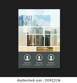 Business Flyer or Cover Design with Skyscrapers - Corporate Identity Design Template