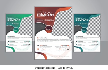 Business Flyer design A4 size corporate flyer template for marketing professional and modern business Poster with some services Point leaflet set with photo placement