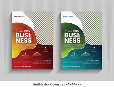 
Business Flyer design A4 size corporate flyer template for marketing professional and modern business Poster with some services Point leaflet set with photo placement