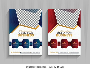 Business Flyer design A4 size corporate flyer template for marketing professional and modern business Poster with some services Point leaflet set with photo placement