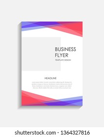 Business Flyer Design with abstract red and blue shapes