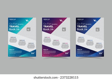 Business flyer design and brochure cover page template for travel agency or trip a4 flyer design vector template.