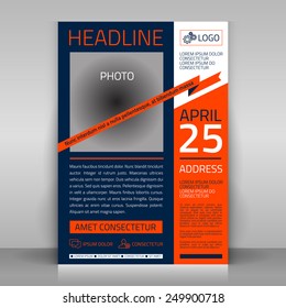 Business flyer design, broshure cover template. Vector mock up.