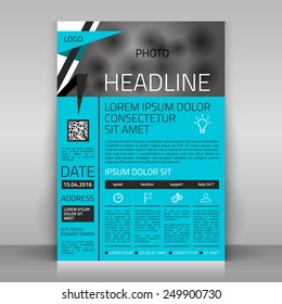 Business flyer design, broshure cover template. Vector mock up.