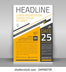 Business flyer design, broshure cover template. Vector mock up.