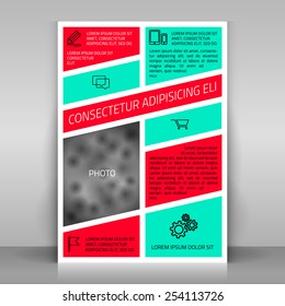 Business flyer design, broshure cover template. Vector mock up.
