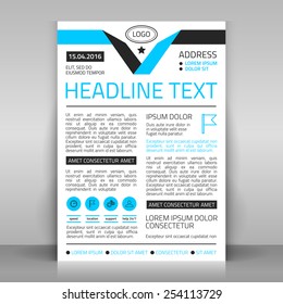 Business flyer design, broshure cover template. Vector mock up.