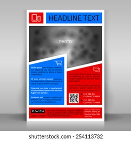 Business flyer design, broshure cover template. Vector mock up.