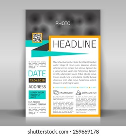 Business Flyer Design, Broshure Cover Template. Vector Mock Up.